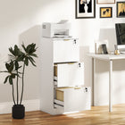HOMCOM 3-Drawer Fluted Vertical Letter/A4 Filing Cabinet with Lock - White-Each drawer can be locked separately for security, including two keys per lock
