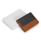 Champs - Porte-cartes en Cuir Denim - Beige/Noir-Poche extérieure