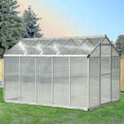 Outsunny - serre en polycarbonate 10 pi x 6 pi x 6,4 pi- Les plaques de polycarbonate à double paroi de 4 mm, résistantes aux UV, protègent vos plantes  
