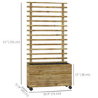 Outsunny - jardinière en bois avec treillis - bois naturel-Structure en bois de sapin rendant le bac surélevé adapté à une utilisation intérieure et extérieure, avec un revêtement de vernis protecteur
