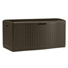Suncast - Coffre de terrasse de 124 gal avec motif en chevrons - couleur Java-Les panneaux à parois multiples sont conçus pour offrir solidité et durabilité.