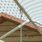 PawHut - Parc à poules grand poulailler en métal avec couverture pour 24 à 30 poules - 9,8 pi L x 26,2 pi l x 6,4 pi H-L’acier galvanisé et le treillis enduit de plastique offrent une protection durable 