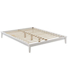 Modway Lodge Wood Full Platform Bed Frame - White-Solid Wood Platform Bed Frame