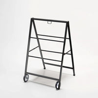 Futech Double-Sided Rolling Metal A-Frame - 32" x 48" - Black-Durable black metal A-frame with wheels for easy mobility and repositioning.