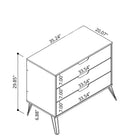 Manhattan Comfort - Ensemble de commodes de chambre à coucher Rockefeller style milieu du siècle - nature et gris texturé - ensemble de 3-Recommandé pour un téléviseur jusqu'à 32 pouces