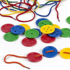 Miniland Lacing Buttons: 140 Pieces Per Jar-Each set includes 140 big buttons with 1 to 5 holes