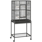 PawHut 56" Rolling Parrot Cage with Detachable Rolling-Spacious cage allows birds to move, perch, and stretch wings freely
