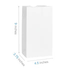 Reliabag No.3 Prescription Bag - 4.5" W x 3.75" D x 9" H - White - 1000 Pack-Durable White Paper Construction – Made from strong paper material that resists tearing during everyday pharmacy and retail handling