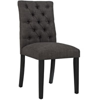 Modway Duchess Button Tufted Fabric Dining Chair - Brown-Button Tufted Dining Side Chair