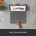 Logitech Combo Touch Keyboard Case for iPad A16/ 10.9" (10th Gen.) - English - Oxford Grey-No Charging: You'll never need batteries - your smart keyboard pairs and powers on using the Smart Connector; power is sourced directly from your iPad so you never have to charge
