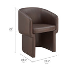 Modway Verity Barrel Back Vegan Leather Dining Chair - Espresso-Dense Foam Padding
