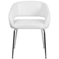 Flash Furniture Fusion Series Contemporary Leather Side Reception Chair - White-Lounge Chair