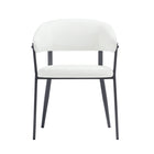Manhattan Comfort Belle 22.4" Modern Textured Leatherette Upholstered Dining Chair - White-Modern Dining Chair for Dining Room and Task Use