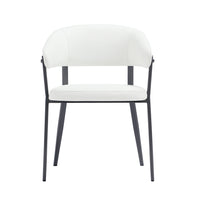 Manhattan Comfort Belle 22.4" Modern Textured Leatherette Upholstered Dining Chair - White-Modern Dining Chair for Dining Room and Task Use