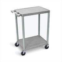 Luxor - Chariot utilitaire en mousse structurelle à 2 tablettes - 18" x 24" - capacité 300 lb - gris-Chariot utilitaire polyvalent
