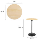 Modway Lippa 28" Round Wood Bar Table - Black Natural-Wood Grain Veneer and MDF Tabletop