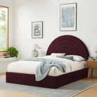 Modway Solana Arched Performance Velvet Queen Platform Bed - Mulberry-Arch-Shaped Headboard