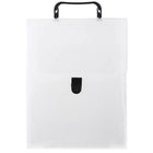 JAM Paper - Mallette de transport verticale en plastique avec poignées - 9,25 x 12 x 2 - Transparent avec boucle noire- Clair