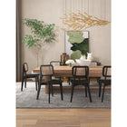 Manhattan Comfort Versailles 18.5" Industry Chic Dining Chair - Black and Natural Cane - Set of 4-Fine Natural Cane Made from Authentic Wooden Rattan