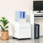 Vinsetto 2-Drawer Letter/A4 Filing Cabinet with Wheels Lockable - White-Removable pencil tray for holding stationery
