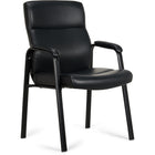 Staples - Fauteuil d'invité en cuir contrecollé, noir-Accoudoirs rembourrés contemporains en cuir