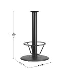 Flash Furniture Chrome 24" Bar Height Base, Black (XUTR24BAR4CFR)-Cast Iron Construction