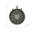 Monarch Specialties Clocks 24" Round Wall Clock - Grey -Easy to read, printed roman numeric design under a glass surface with a stylish and durable plastic frame