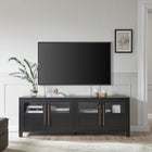 Hudson&Canal Holbrook TV Stand for TV's up to 75" - Black Grain-Features easy assembly