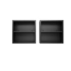 Manhattan Comfort Fortress Modern Garage Cabinet 2-Piece Set - 30" W x 30.3" H - Charcoal Grey-Recessed Metal Handle