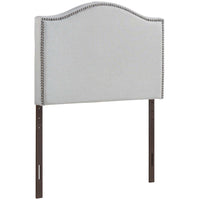 Modway Curl Nailhead Upholstered Twin Headboard - Sky Grey-Contemporary headboard