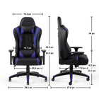 Emerge - Fauteuil de jeu Vartan en cuir reconstitué - bleu-Dimensions du siège : 21,18 larg. x 17,8 prof. (po)