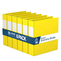 Davis Group Premium Economy Binder - D Ring - 2" - Yellow - 6 Pack-3 Ring Binder