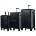 CHAMPS Earth 3-Piece Hardside Luggage Set - Black-Expansion System on all cases