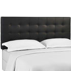 Modway Paisley Tufted Upholstered Faux Leather King and California King Headboard - Black-Fiberboard and Plywood Frame
