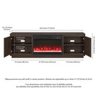 Hudson&Canal Presque TV Stand with 26" Crystal Fireplace for TV's up to 75" - Satin Walnut-8