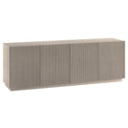 Hudson&Canal - Meuble TV rectangulaire cannelé Halifax pour téléviseurs jusqu'à 75 pouces, en aulne blanc-Un design transitionnel permet d'accueillir des téléviseurs jusqu'à 75 pouces dans votre espace de divertissement