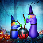 HOMCOM 5.5' Lit Inflatable Witches with Cauldron Halloween Yard Decoration-3 Internal LED lights for create a glowing night time display 