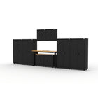 Cat RTA Garage Storage Cabinetry 9-Piece Set with 4 Lockers, 2 Walls, 2 Bases and 72" Workbench-Secure Locking Storage: Integrated 3-point locking system with key keeps tools, supplies, and equipment protected and organized.
