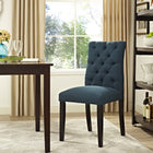 Modway Duchess Button Tufted Fabric Dining Chair - Azure-Solid Rubberwood Legs