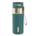 Contigo - Bouteille d’eau isolée en acier inoxydable AutoSeal avec courroie de transport, 473 ml (16 oz)-Couvercle autoseal : Appuyez pour siroter, puis relâchez pour sceller