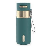 Contigo - Bouteille d’eau isolée en acier inoxydable AutoSeal avec courroie de transport, 473 ml (16 oz)-Couvercle autoseal : Appuyez pour siroter, puis relâchez pour sceller