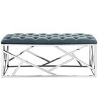 Modway Intersperse Bench - Sea Blue-Non-Marking Foot Pads