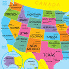 Ashley Productions Placemat Studio Smart Poly USA Map Learning Placemat - 13" x 19" - Single Sided - 10 Pack-Water resistant, no lamination required