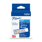 Brother Laminated Tape for P-touch Label Makers - 18mm - Black on White-Black on white laminated TZe P-touch 18 mm label tape