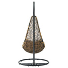 Modway Abate Wicker Rattan Outdoor Patio Swing Chair - Black Mocha-Weight Capacity: 264 lb