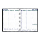 Blueline 2026 Essential Weekly Planner - 11" x 9-1/16" - Black - Bilingual-Twin-wire binding with soft lizard cover