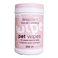 Dexypaws - Lingettes nettoyantes pour animaux Aloe Vera en boîte – Lavande et vitamine E, 200 unités-200 unités