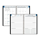 Mead 2026-27 Upper Class Student Weekly/Monthly Planner - 8½" x 6" - Black - Bilingual-Twin coil binding resists snagging and lays flat for ease of use