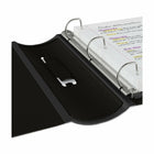 Staples Better Binder - 2" - Black-A soft one-touch button at the bottom of the ring mechanism opens and closes the rings for quick and easy adding and removing of pages