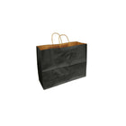 Eddie's - Sacs à provision en papier kraft recycle à avec poignees - 16 po l x 6 po P x 12 po H - Noir - Paquet de 250-100 % recycle avec au moins 95 % de fibres post-consommation